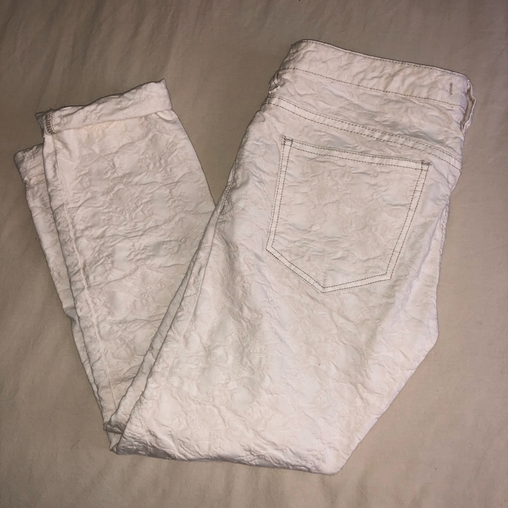 Free people white embroidered jeans
